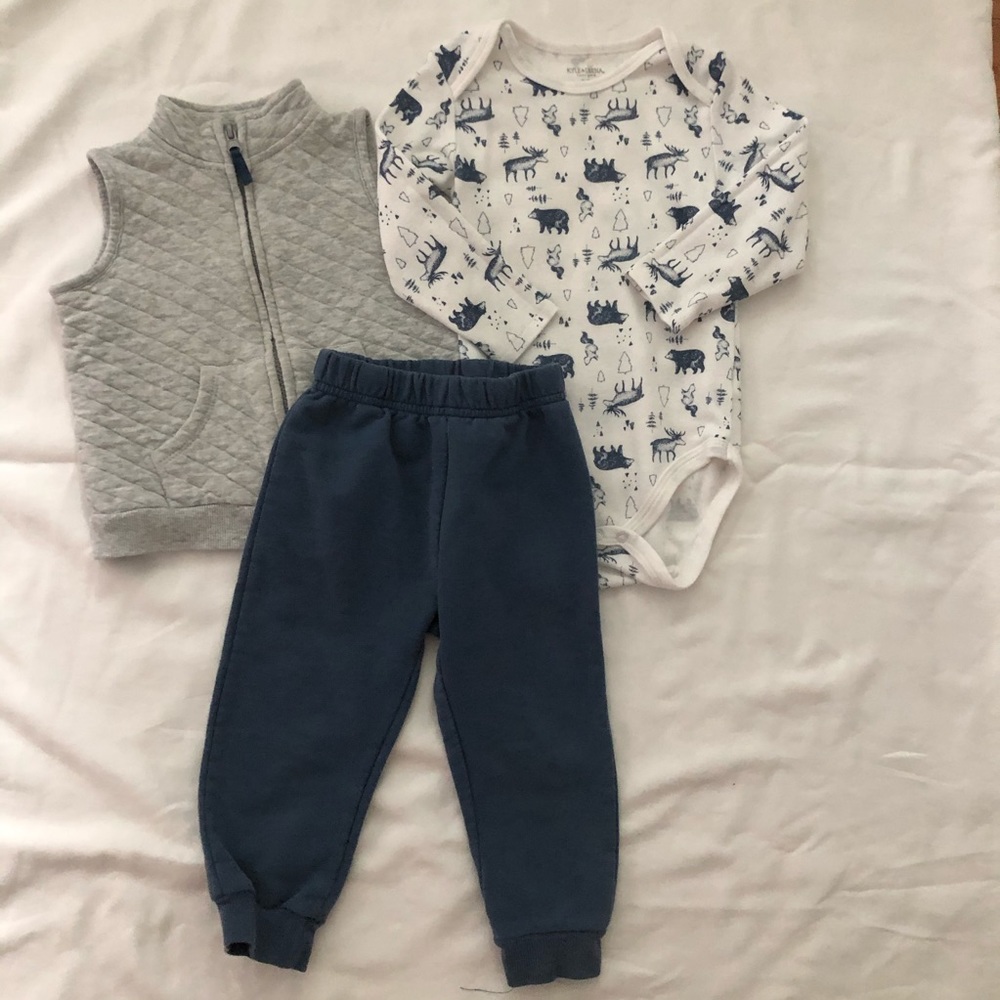 Kyle & Deena 3pc Set Vest, Long Sleeve, & Sweats